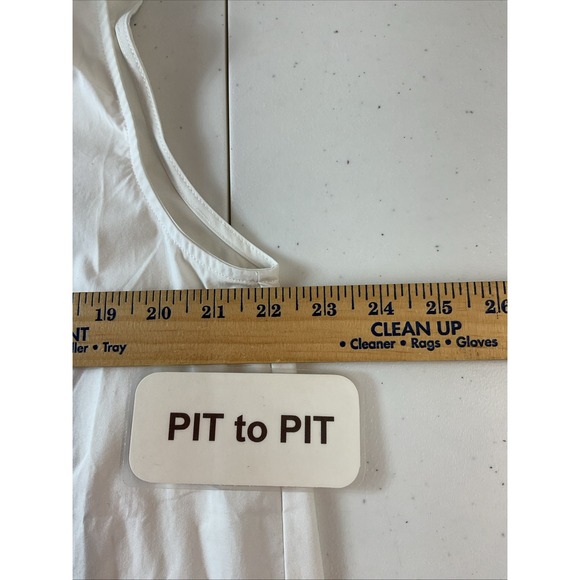 Classic White Ruffle-Neck Button Shirt and Sleeveless Top Set - White - Picture 8 of 16